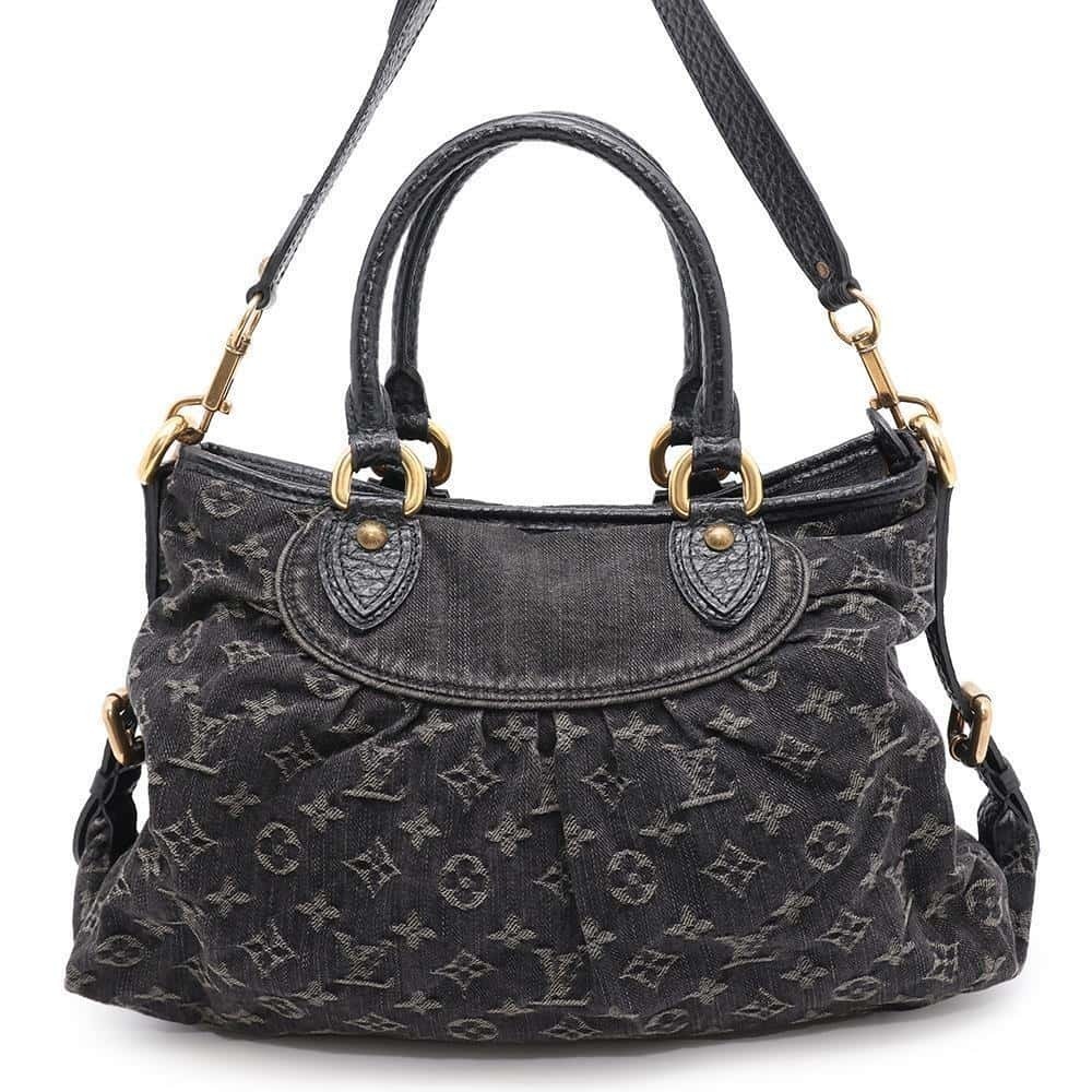 Louis Vuitton Monogram Denim Neo Cabby Handbag Black Bag